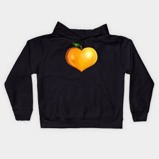 Orange In Heart Shape - Vegetarian - Go Vegan Kids Hoodie